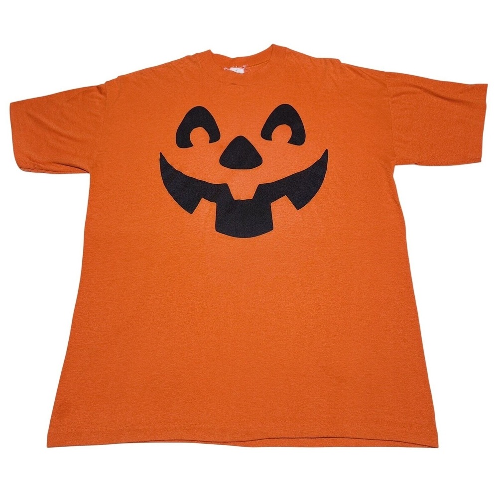 Vintage 80s Hallmark Boo T Pumpkin Jack-O-Lantern Halloween T-Shirt Size‎ XL